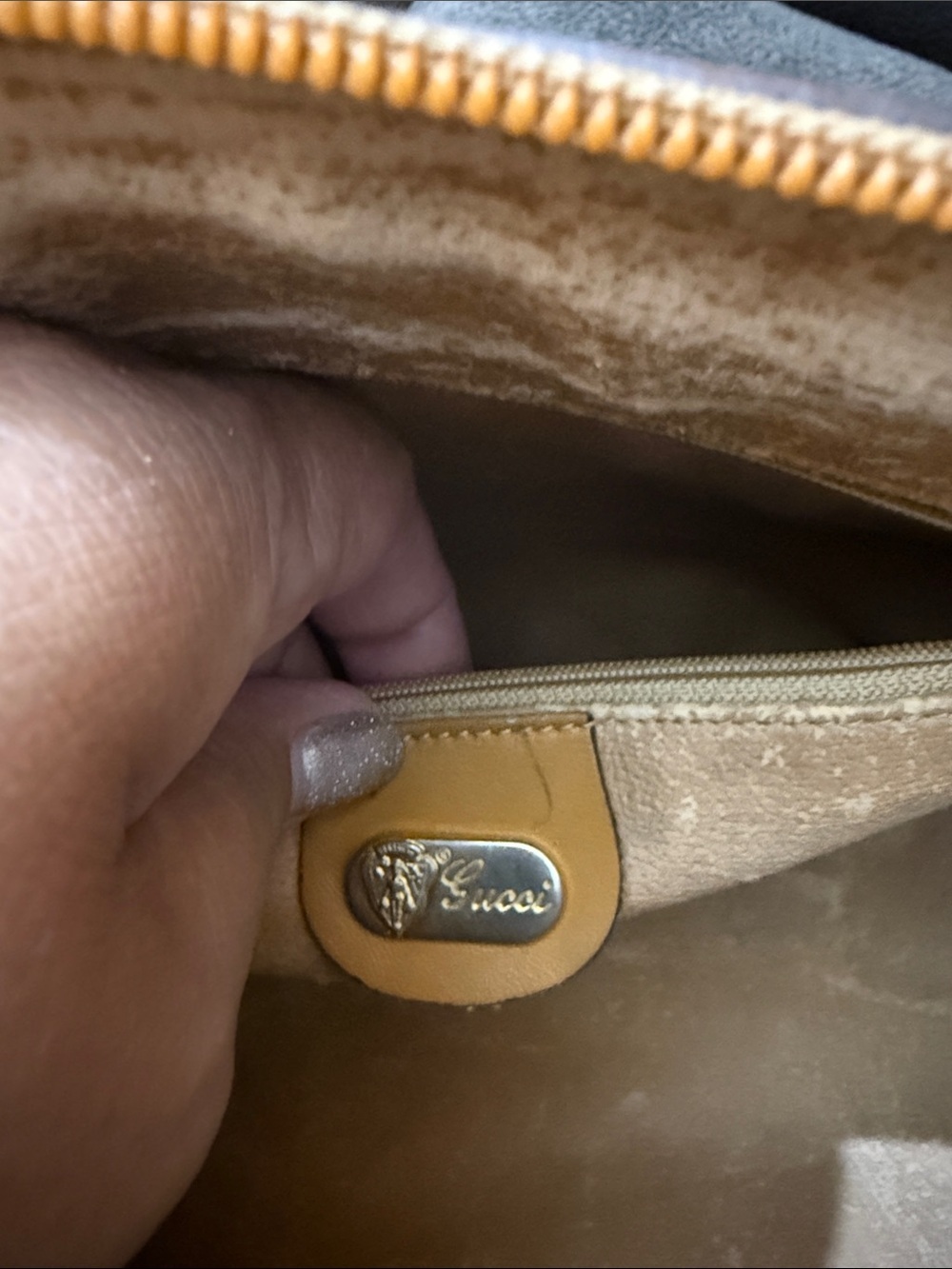 Gucci Classic Monogram Beige and Tan Satchel - Picture 9 of 11